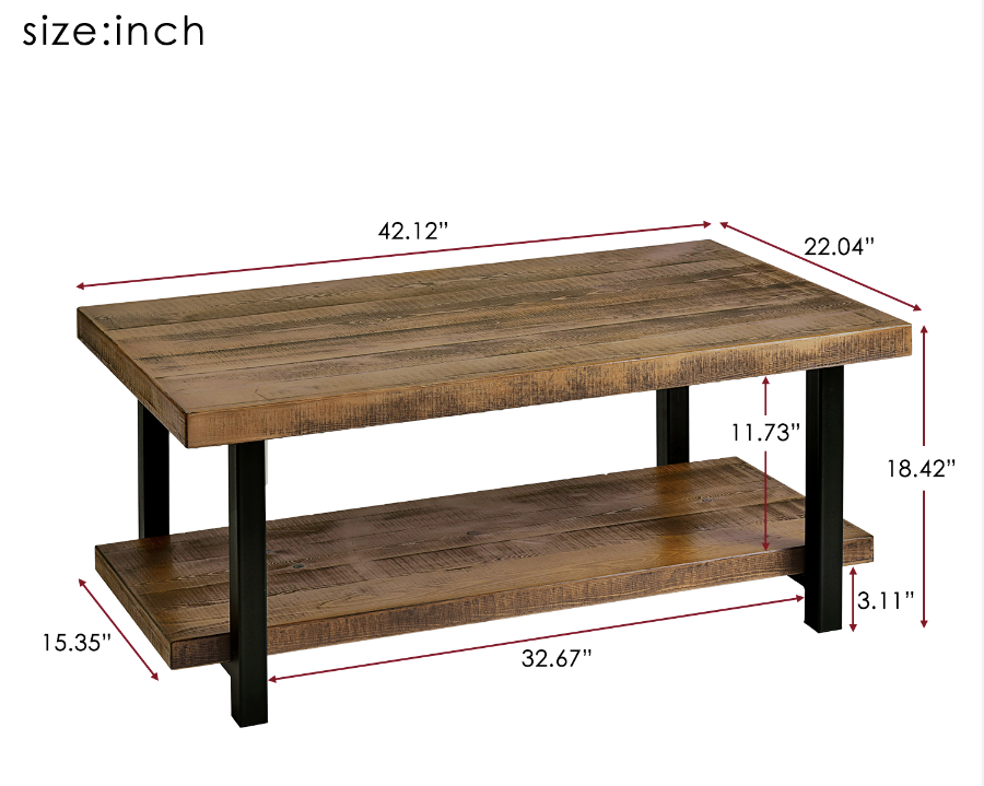 Rustic Walnut Coffee Table